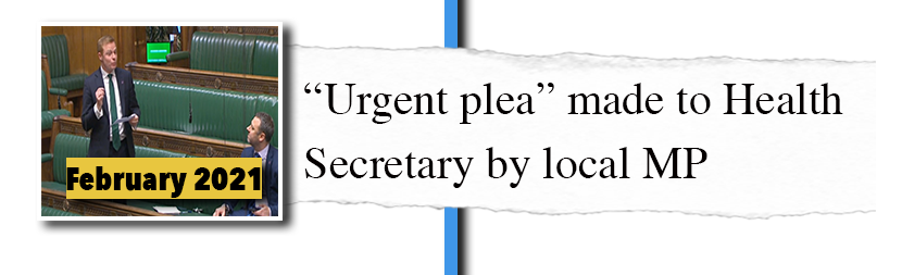 "Urgent plea" made to health secretary by local MP