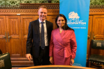 Robbie Moore MP with Home Secretary, Priti Patel. 